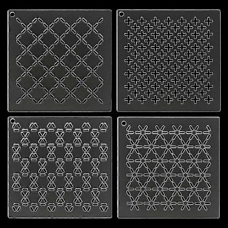 DIY 4 kpl Akryyli Sashiko Sapluuna Risti Akryyli Kirjontatyökalu Piirustusviiva Malli Käsi Tikkaus ja Kirjonta 2,5 mm Paksu