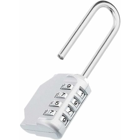 Stor håndtakslås, 4-sifret tallås med kode, Cadna med langt håndtak for skap til treningsstudio, garderobe, høyskole, skolegarderobe, E