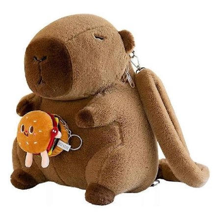 Plysch väska ryggsäck formad som capybara, plyschryggsäck