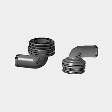 Raccord coudé 2 pcs Plastimo, 25 mm (1′′) tuyau, pour pompes de cale 925