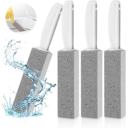 4 pimpsten skrubber med håndtag til rengøring af toiletter, køkkener, vaske