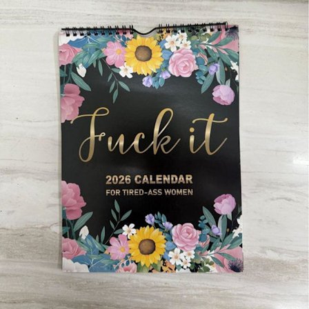 2026 Ny Cross-Border Bestselgende Amazon Engelsk Highland Ku Katt Hund Kalender/Skrivebordskalender 15 Trøtte Blomster