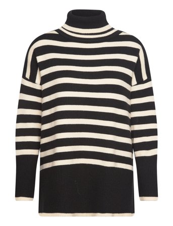 Alvena Knit Pullover Høyhalset Pologenser Svart A-View*Betinget Tilbud