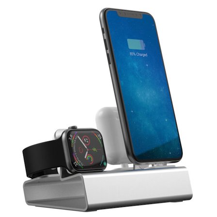 3 - 1 opladningsstation til iPhone, Apple Watch, AirPods