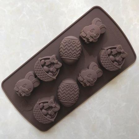 Silikonform Chokladform Påsk Kanin Ägg Brun