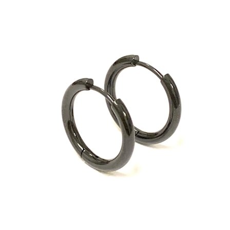 Svarta Ringar/creoler örhängen i Kirurgiskt Stål.