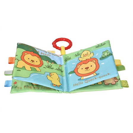 Pehmeä vauvan kangaskirja, vauvan lelukirja, varhaisen kehityksen lelut (Leijona)