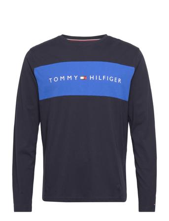 Cn Ls Tee Logo Flag Underwear Night & Loungewear Pyjama Tops Svart Tommy Hilfiger