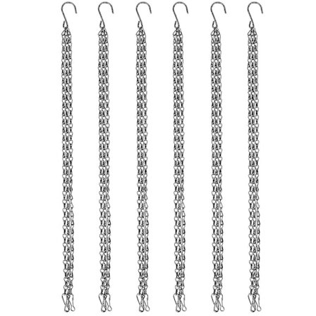 6 Pakning Hengende Kjede, Kraftig 50cm Hengende Erstatningskjede - 3 Punkts Hageplantehenger For Ute