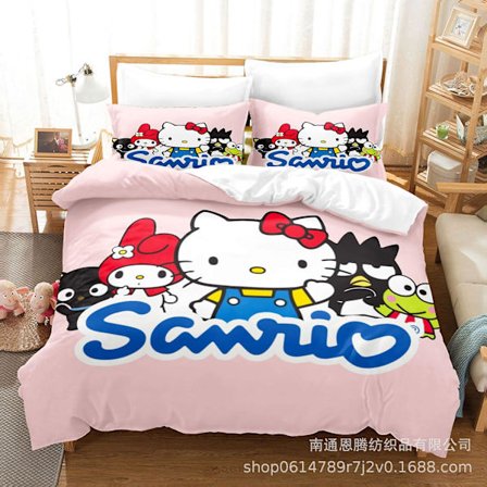 Kuromi Sarjakuva 3D-Painettu Pussilakanasetti Peittopussi Tyynyliina Lasten Lahja#19