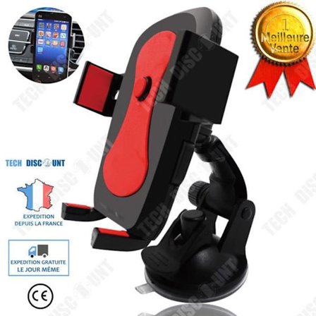 Bilstöd - TECH DISCOUNT - Universell - Röd - Flera vinklar - Praktisk handsfree