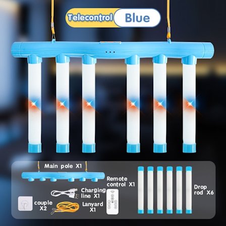 Fangstspill med fallende pinner - Leke for hånd-øye-koordinasjon og reaksjonstrening blå Lysende fjernkontroll