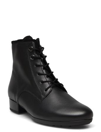 Laced Ankle Boot Shoes Boots Ankle Boots Ankle Boot - Flat Svart Gabor*Betinget Tilbud