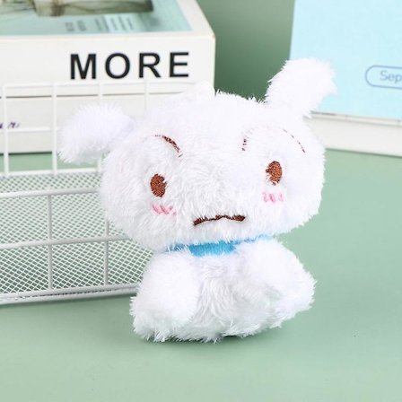 Anime Crayon Nohara Shiro Plyschleksaker Kawaii Nyckelring Dockor Cartoon Söta Bilnycklar(Vit)