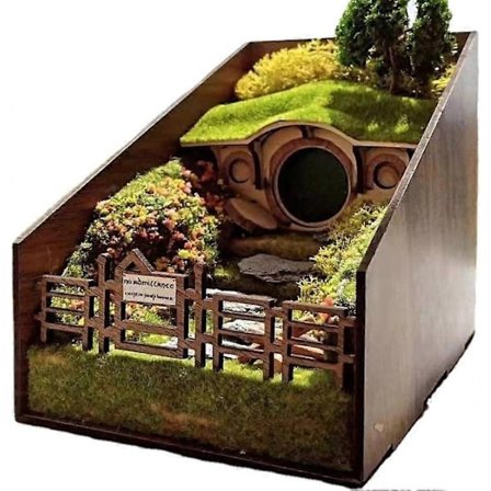 Bogkrog bogreol, dværg hulehus bogstøtter, bogkrog bogreol indsats dekoration gyde, bogreol indsats dekoration træ - WELLNGS