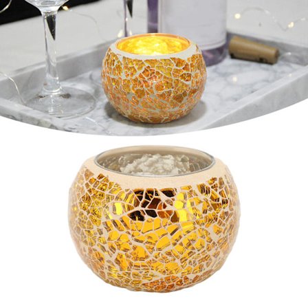 Mosaik Lysestager Håndlavet Exquisite Romantisk Guld Glas Lysestager Tealight Lysestager til Spisebord