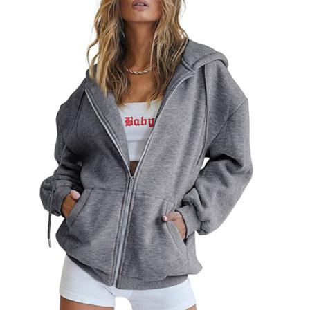 Kvinnor Med Fickor Sweatshirt Hoodies Överrockar