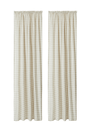 Åhléns Home Gardin GINGHAM 130x250 cm, 2-pack Gardiner Vit ONESIZE