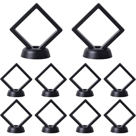 3D-kelluva kehys 10 kappaletta Läpinäkyvä näyttöteline Kelluva vitriini Ripustettava vitriiniteline, Vitriinikehys pidikkeillä kolikoille, koruille