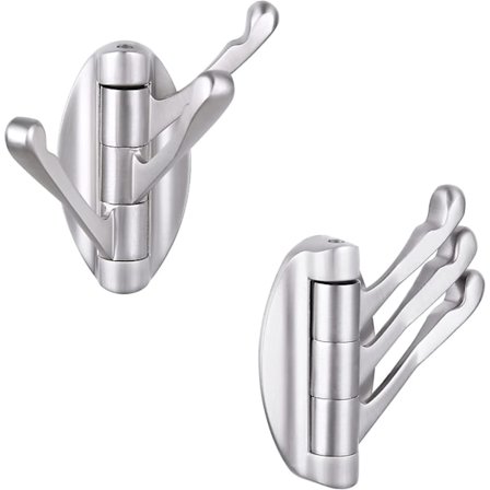 Taitettava kääntyvä pyyhekoukku 2 kpl, metallinen joustava vaatekoukku - varastossa