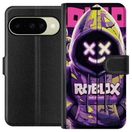Kompatibelt Lommeboketui til Google Google Pixel 10 Fargesterk Roblox-inspirert hettegenser-karakter med neonfarger og maske, digital spillillustrasjo