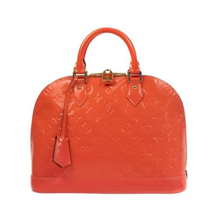 Louis Vuitton Vintage, Pre-arm sac Alma Small in Cuir Verni Oranje, Dames, Maat:ONE Size,stof