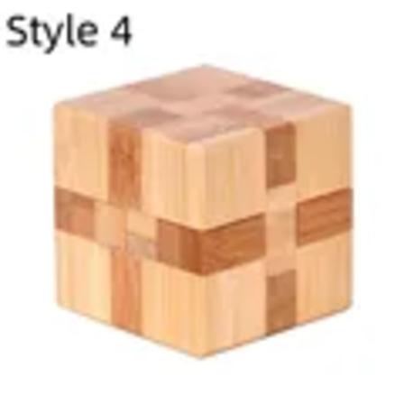 Ny Træ Kong Ming Lås Lu Ban Lås IQ Hjerne Teaser Læring Legetøj Børn Montessori 3D Puslespil Spil Lås Legetøj Barn Voksen Style 4