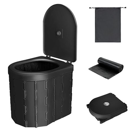 Bærbar sammenleggbar toalett, campingtoalett kode biltoalett sammenleggbar bærbar utendørs-WELLNESS