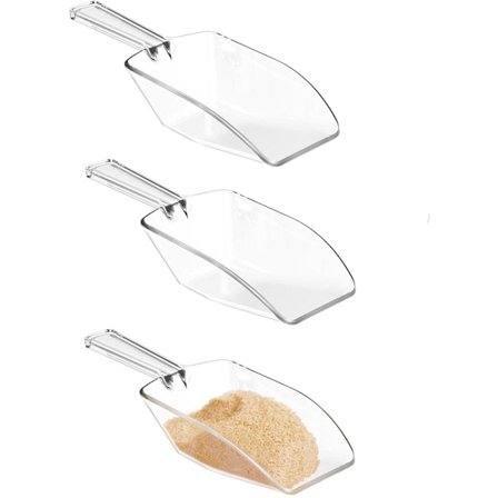 Måleskjeer 3 deler Multifunksjonell plastskje for måling av isbøtte, kan stables etter størrelse, kan brukes til å måle mel