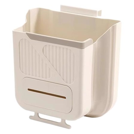 Sammenleggbar hengende søppelbøtte 21,6 x 20,3 x 12 cm hvit plast kjøkkenavfallsbeholder