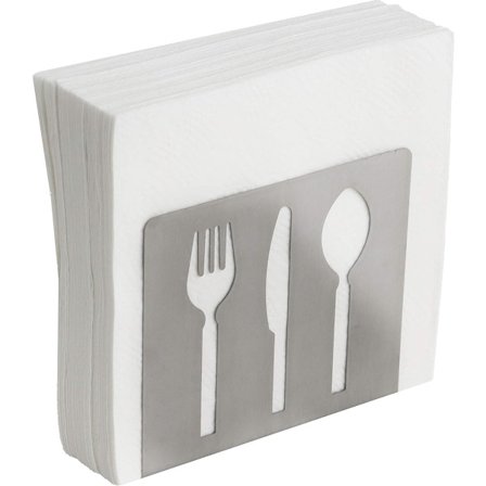 1-pakning - Serviett holder i rustfritt stål - Bordserviett dispenser - Moderne serviett holder - Sølv