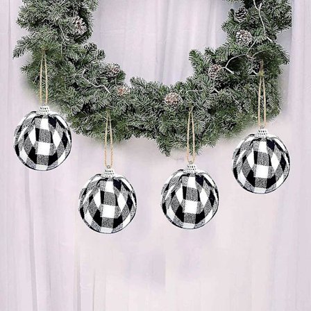 36 stk rutete stoffkuler julekule stoffinnpakket kuler julehengende ornament til halloweenfest