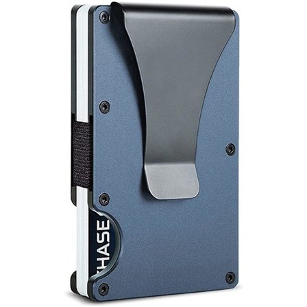 Minimalistinen metallilompakko rahaklipsillä - Ohut alumiininen luottokorttikotelo RFID-estolla Etuosan taskulompakot miehille