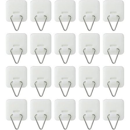 20 usynlige selvklæbende plastik tallerkenophæng til vægmontering af tallerkener, billeder og vægkunst