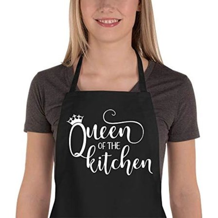 65x75cm Rolig Køkkenforklæde til Kvinder Mænd Madlavningsforklæder med 2 Lommer til Bagning Sjove Kokkegaver til Hustru Kæreste