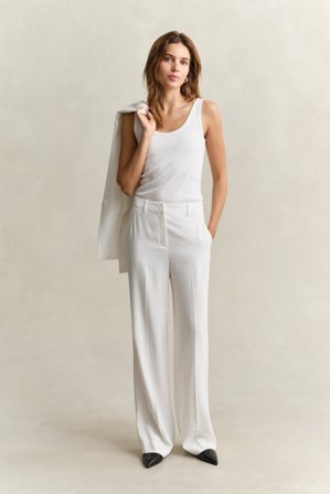 GANT Damen Formelle Hose aus Crêpe (34) Weiß