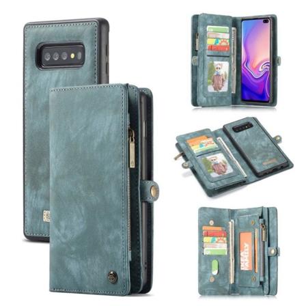 CASEME Samsung Galaxy S10 Plus multi-funktionelt split læderetui - Blå Blue