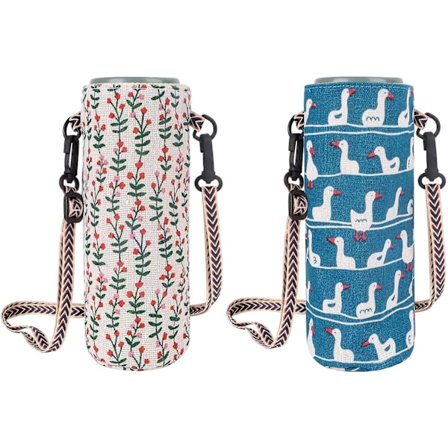 2 st vattenflaska tote väska med justerbar axelrem