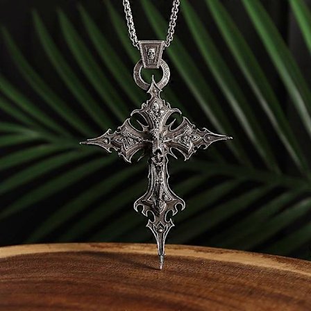 Vintage Gotisk Kristen Troende Bøn Dante Skærsild Kors Vedhæng Langfredag Halskæde til Mænd Kvinder Klassiske Smykker