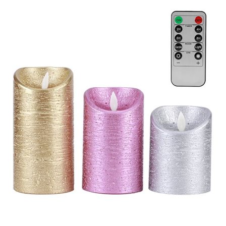 3 stk. innovativ simulerings LED flammefri falsk stearinlys for hjem soverom dekorasjon