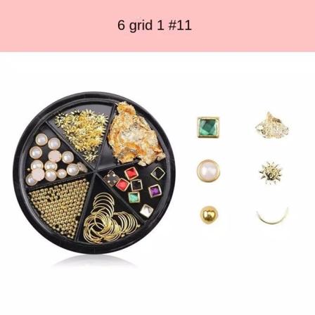 Kynsikoristeet nail art varten Metalliniitillä tekojalokivihelmi kolmiulotteiset perhoseospaljetit 11# sun Pearl