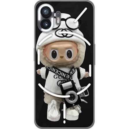 Kompatibelt Mobildeksel til Nothing Nothing Phone (2) Stilig designerfigur med kamera og streetwear, leken samlerfigur i trendy urban estetikk og mini