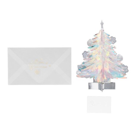 Julgranskort med glitter julgran kuvert tydlig gravyr papper roliga julkort för att skriva välsignelse