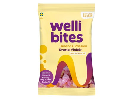 Wellibites Ananas, Pasjonsfrukt og Solbær, 70 g