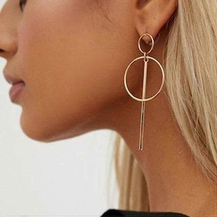 Boho Store Bar Hoop Øreringe Guld Cirkel Stick Drop Bal til Kvinder Piger