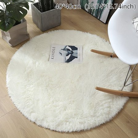 Fluffig Ullmatta Vardagsmattor Fuskpäls Rund Matta Barnro Grön 40*40cm