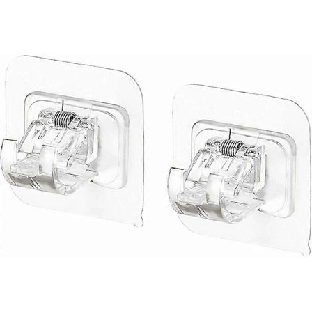 Gardinstangsholder, selvklæbende gardinstangskroge, 4 stk. gennemsigtig gardinstangsholder gardinkrogholder til køkken badeværelse