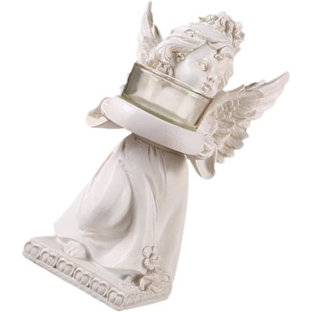 Juledekoration Lysestager - Jul - Adventsengel Figur Dekorativ Statue Fyrfadsstage Holder til Bryllup, højre