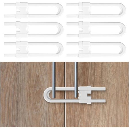 PCS Babysäkerhetsskåpslås U-format Barnlås Passar De Flesta Skåp, Garderober, Lådor och Kylskåpsdörrar