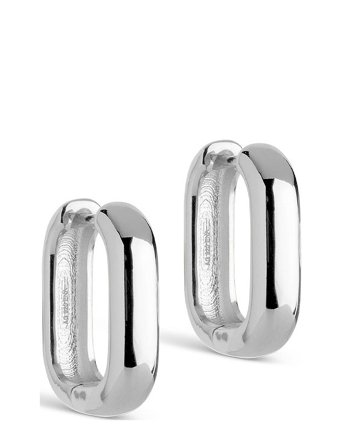 Hoops, Square 18 Mm Silver Enamel Copenhagen